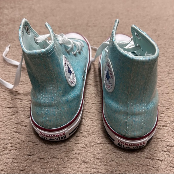 High Top Blue Sequin Print Chuck Taylor Converse - Picture 4 of 5